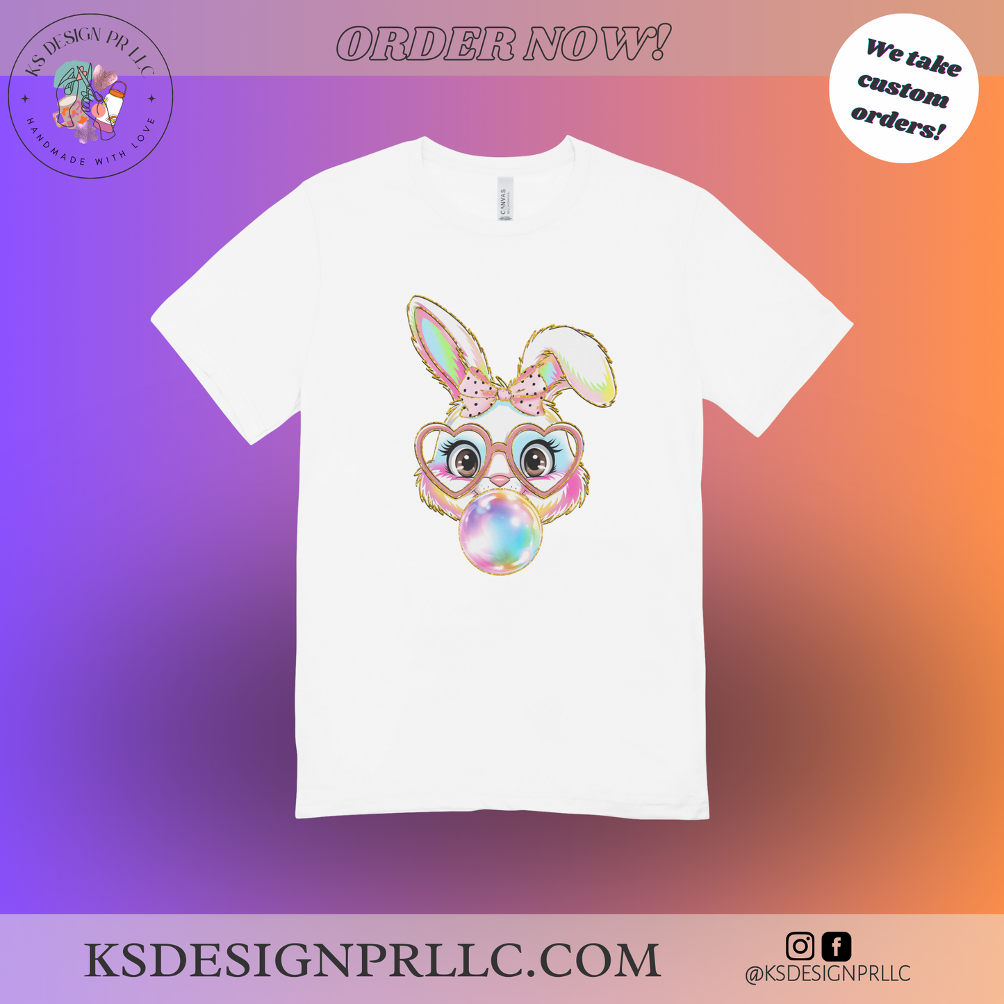 Bunny With Gum Easter Custom Shirt
