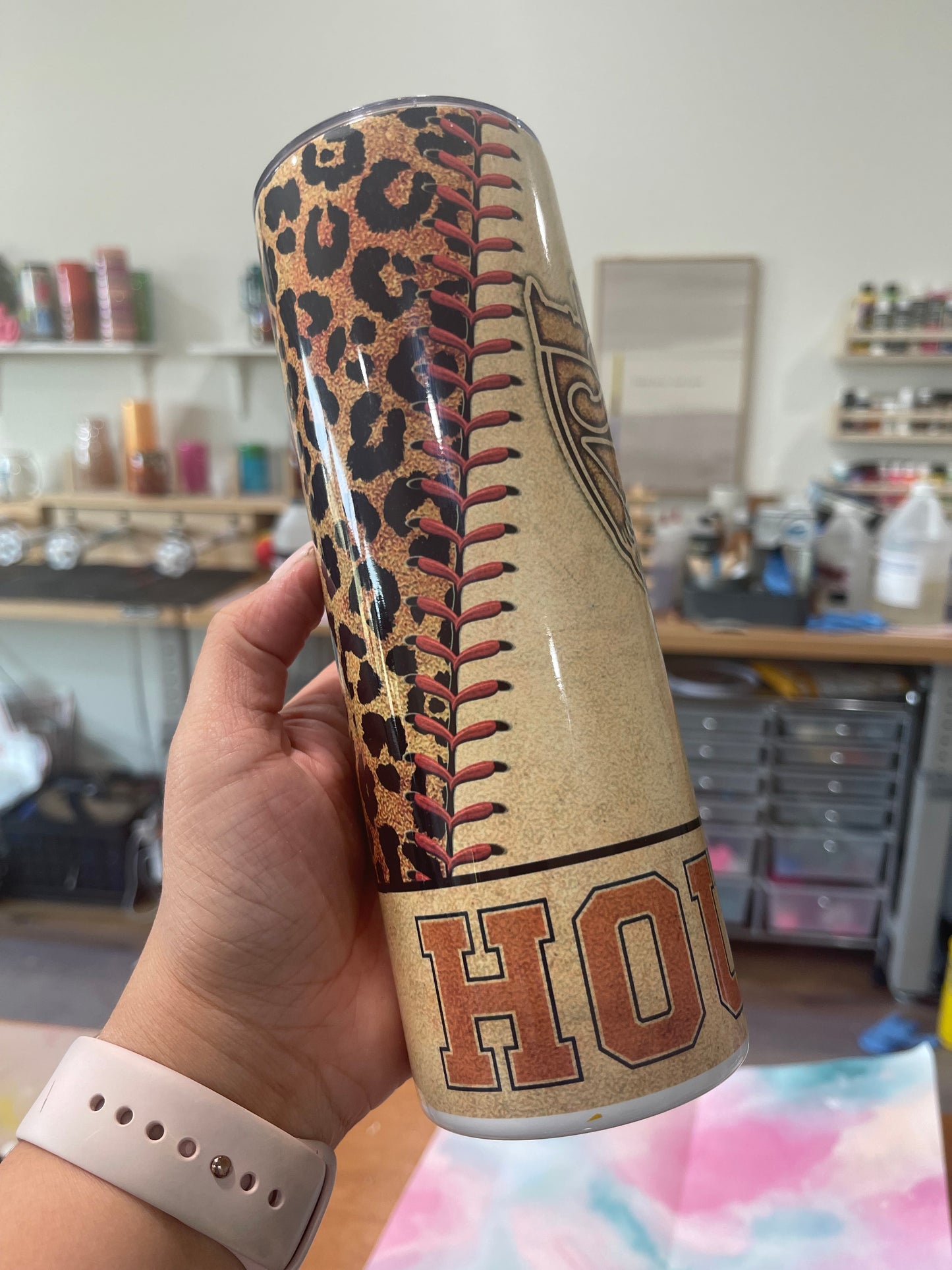 Astros Animal Print Themed Tumbler