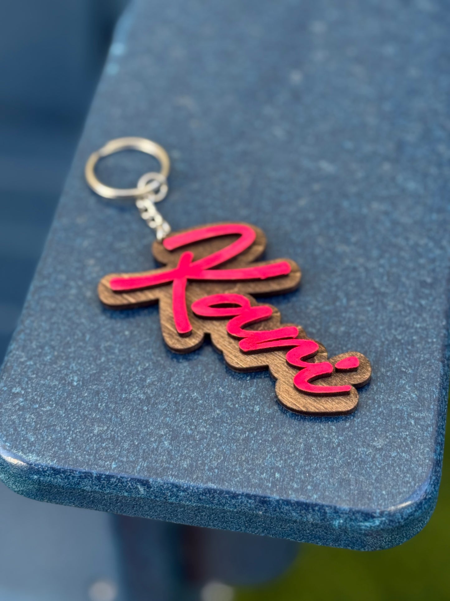 Personalized Name Wood Keychain