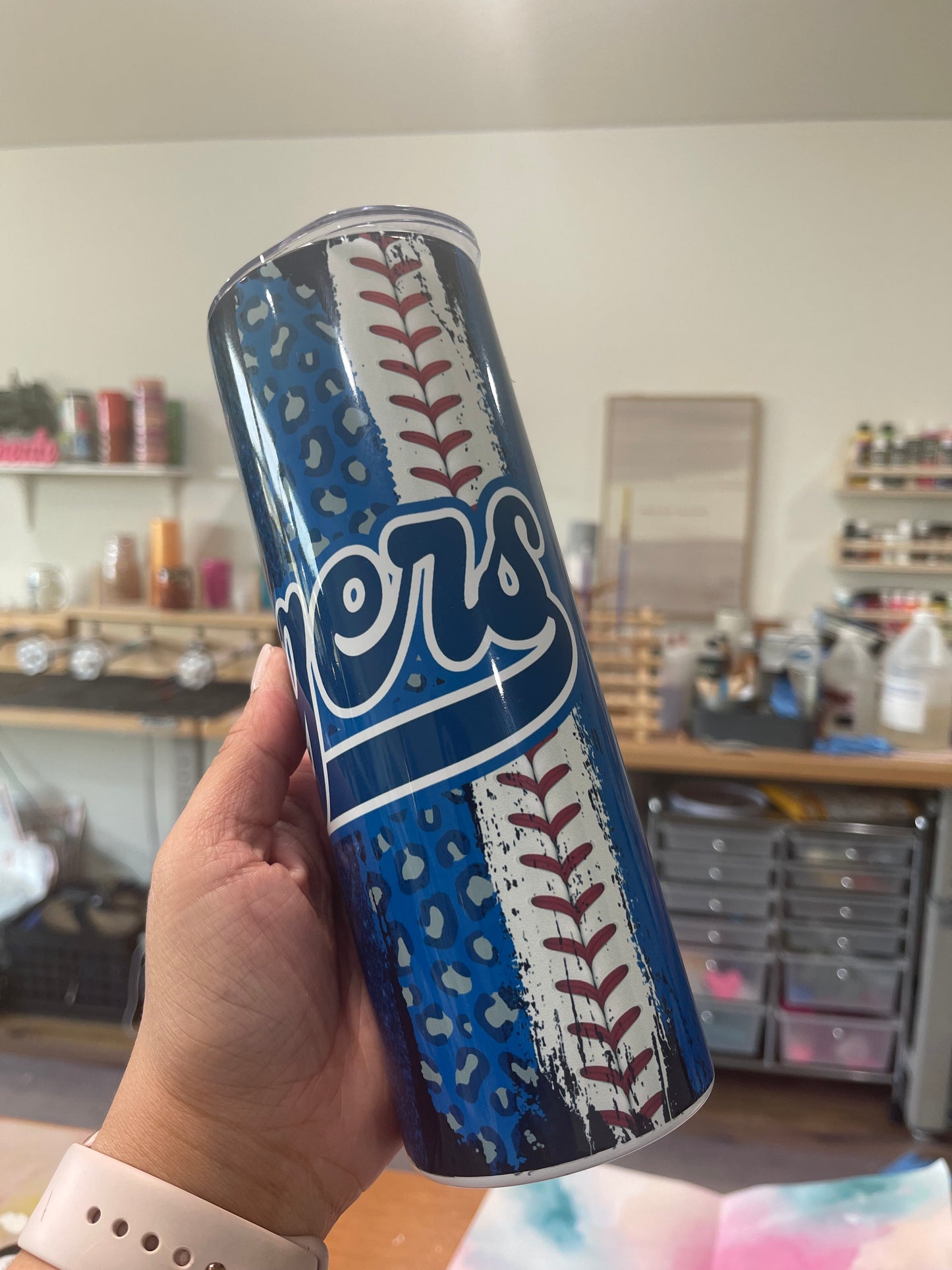 Dodger Baseball Themed Tumbler