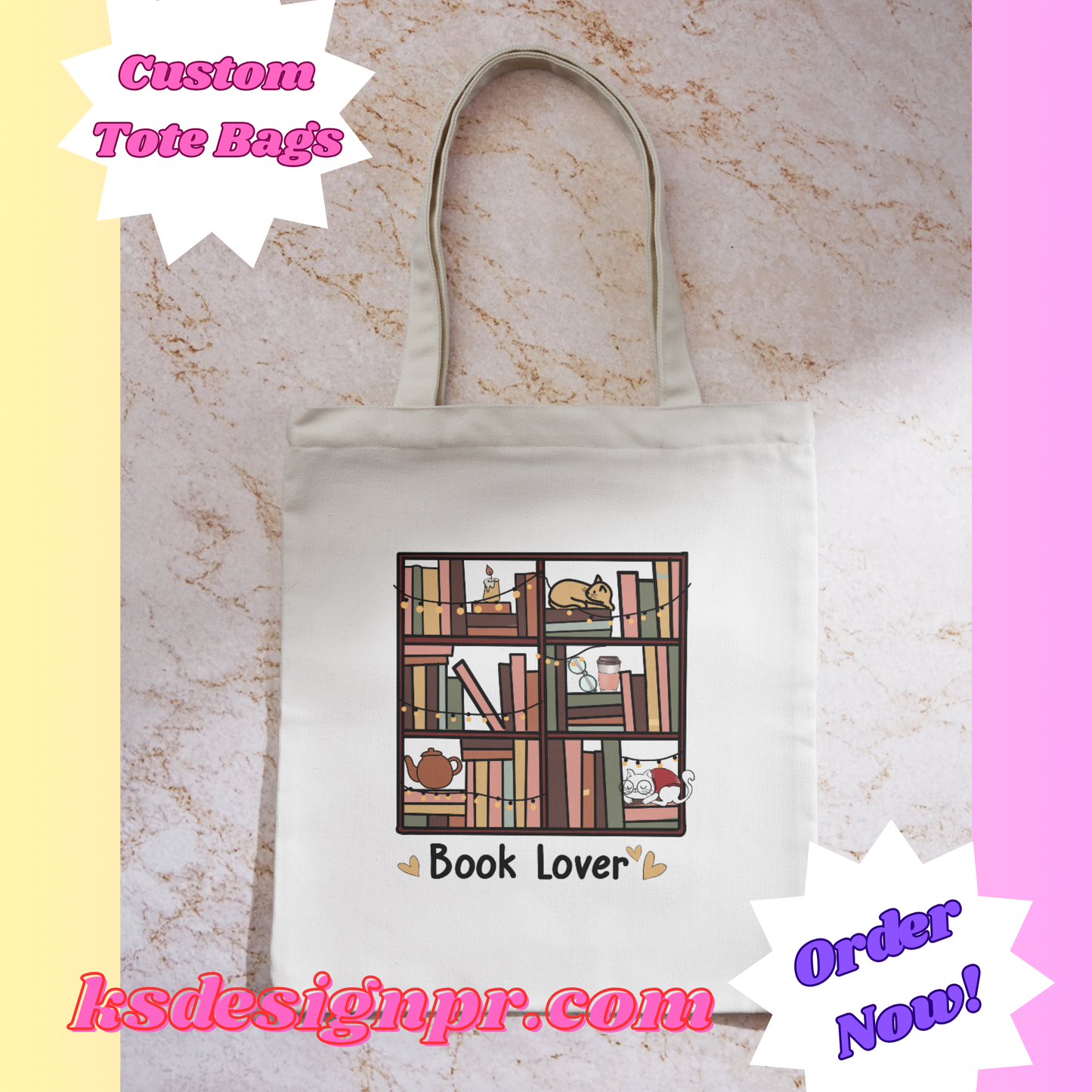 Book Lover Custom Tote Bag