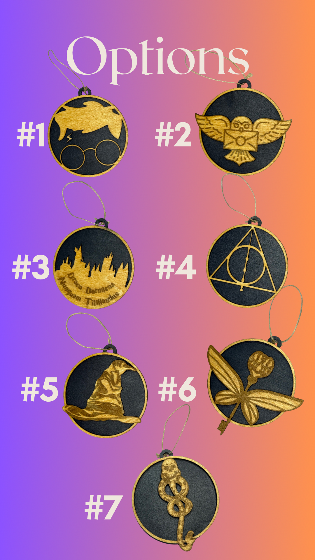 Custom HP Wood Ornaments