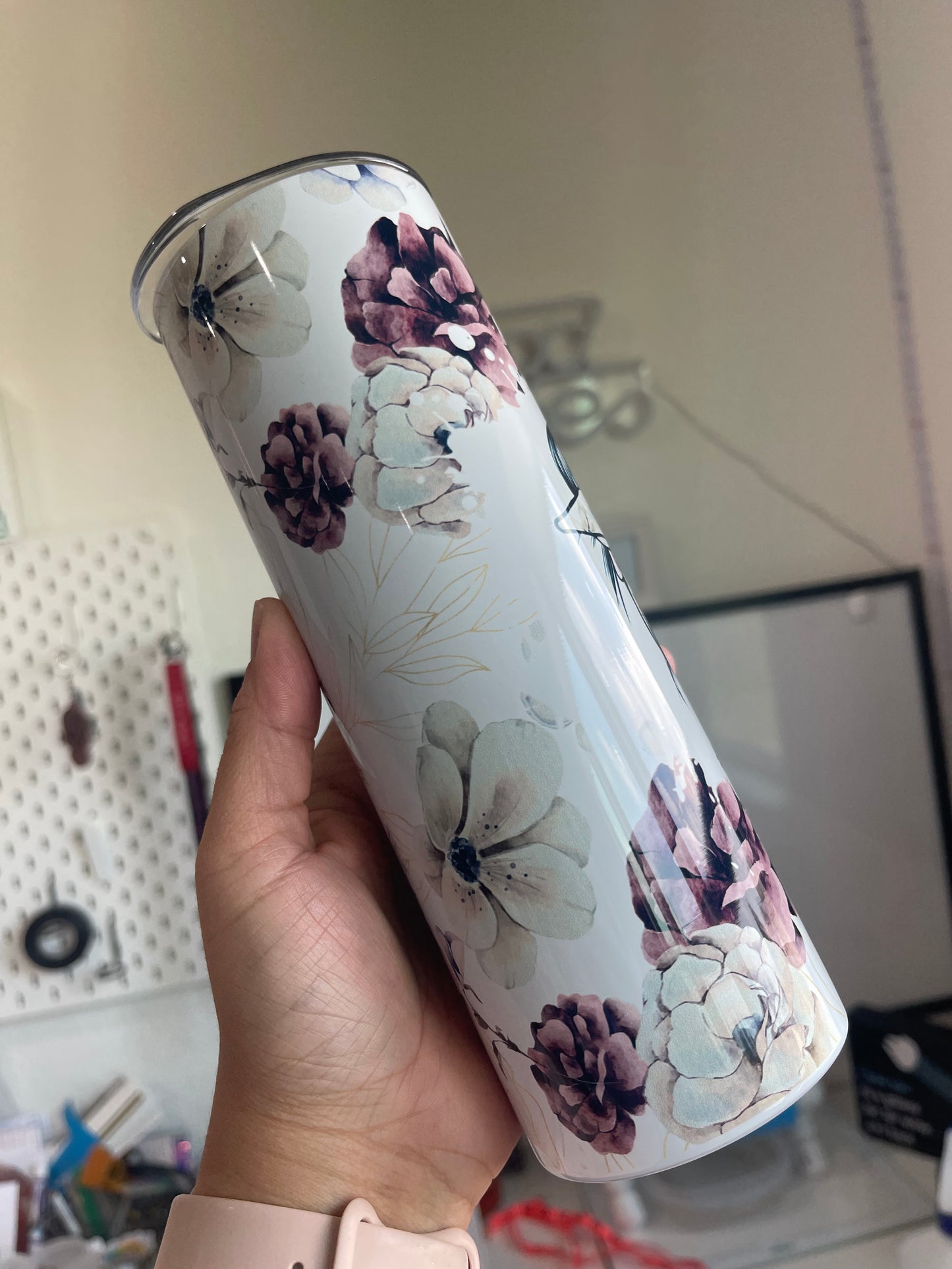 #Momlife Floral Tumbler