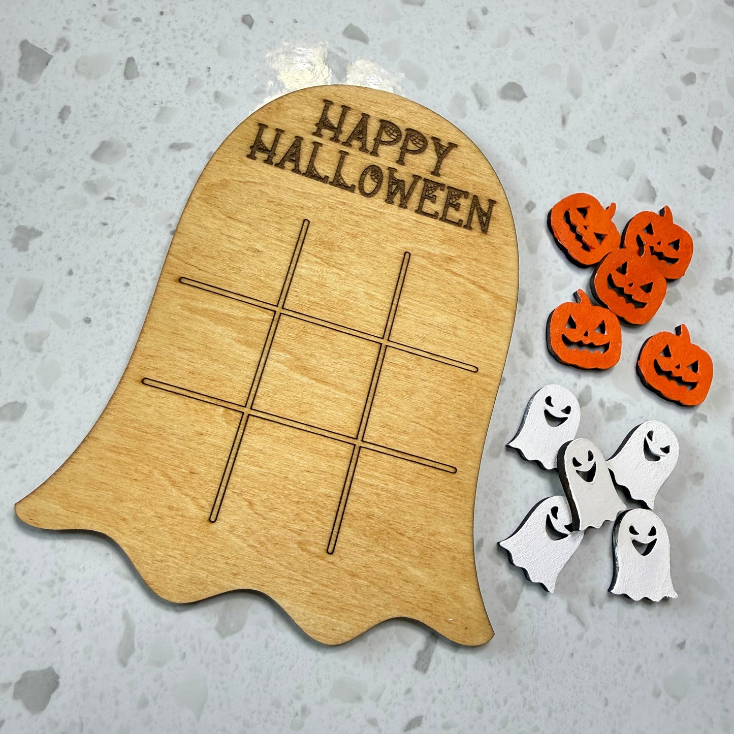 Halloween Wood Tic Tac Toe Custom Board For Gifts & Favors