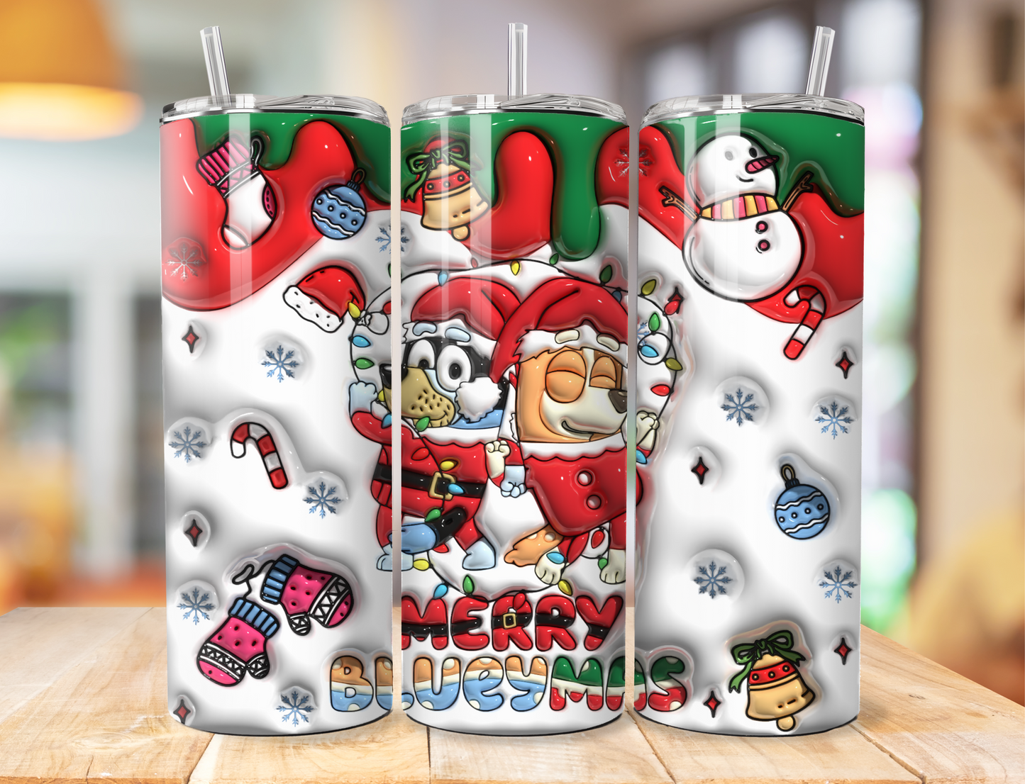 Merry Blueymas Christmas Custom Tumbler