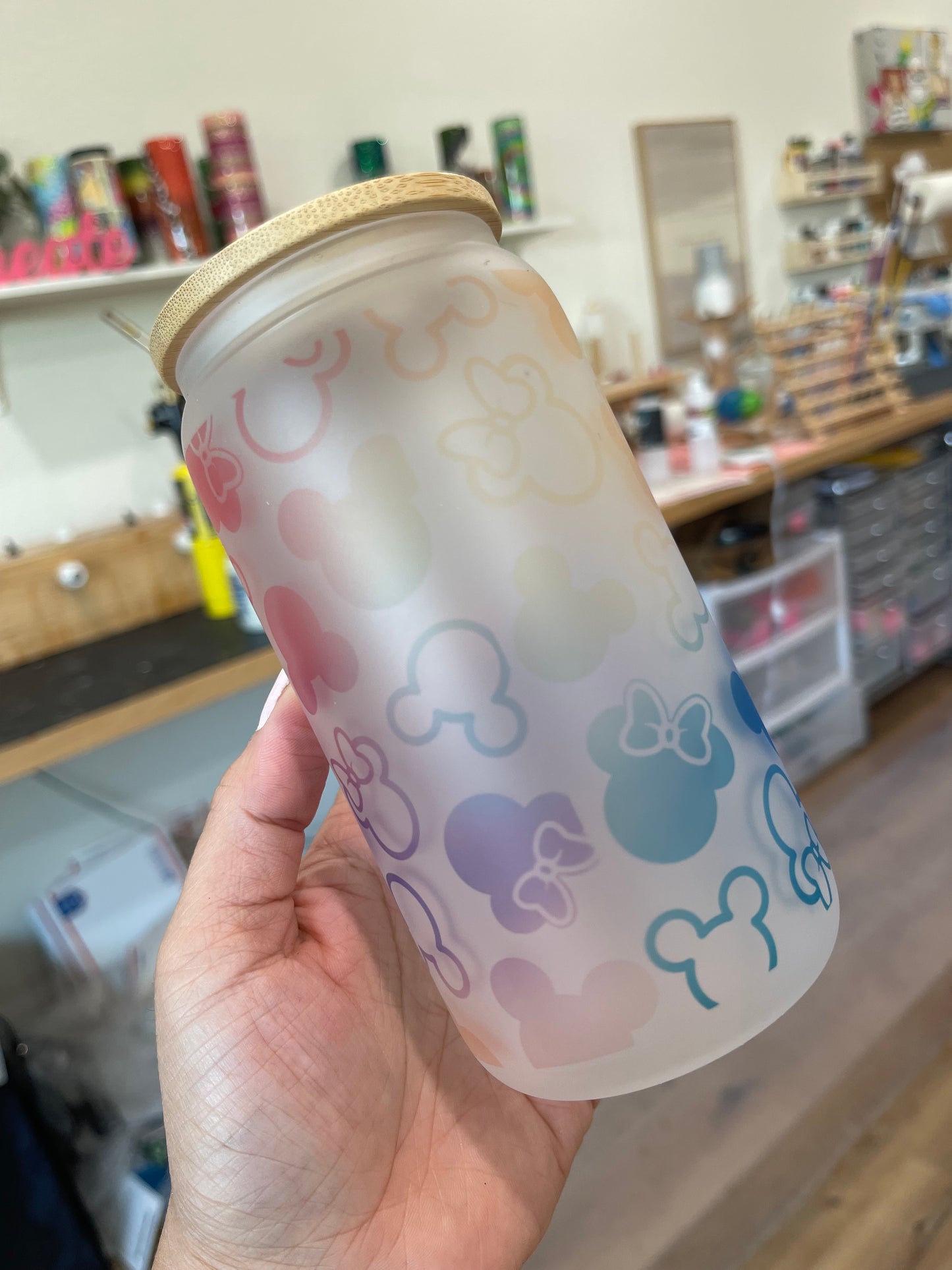 Ears Themed Glass Can