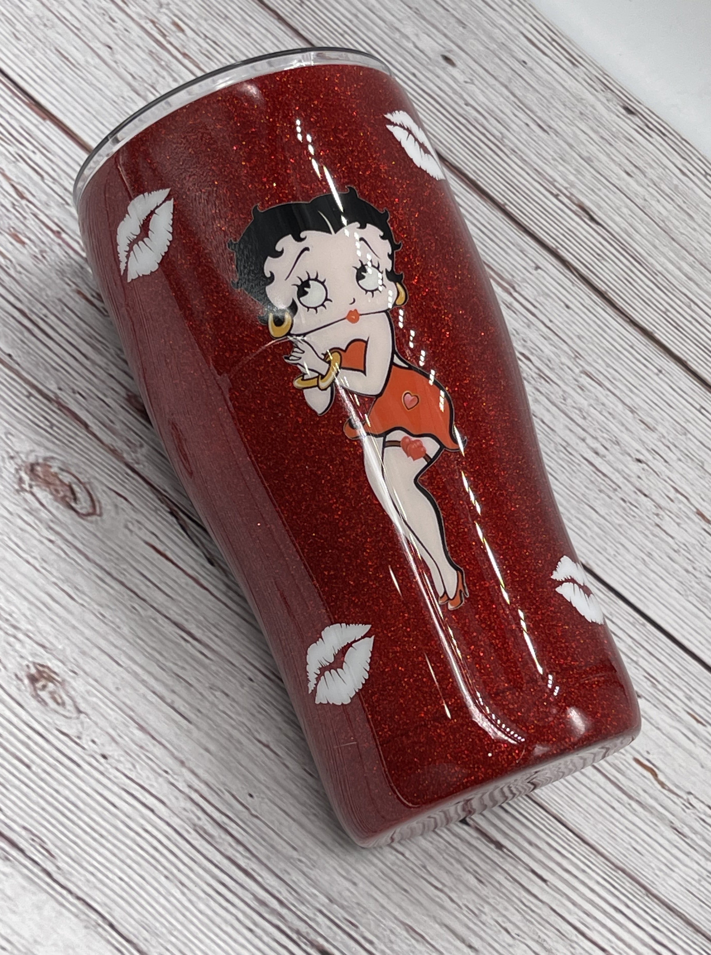 Betty Boop Double-Wall Insulated Tumbler with Straw 