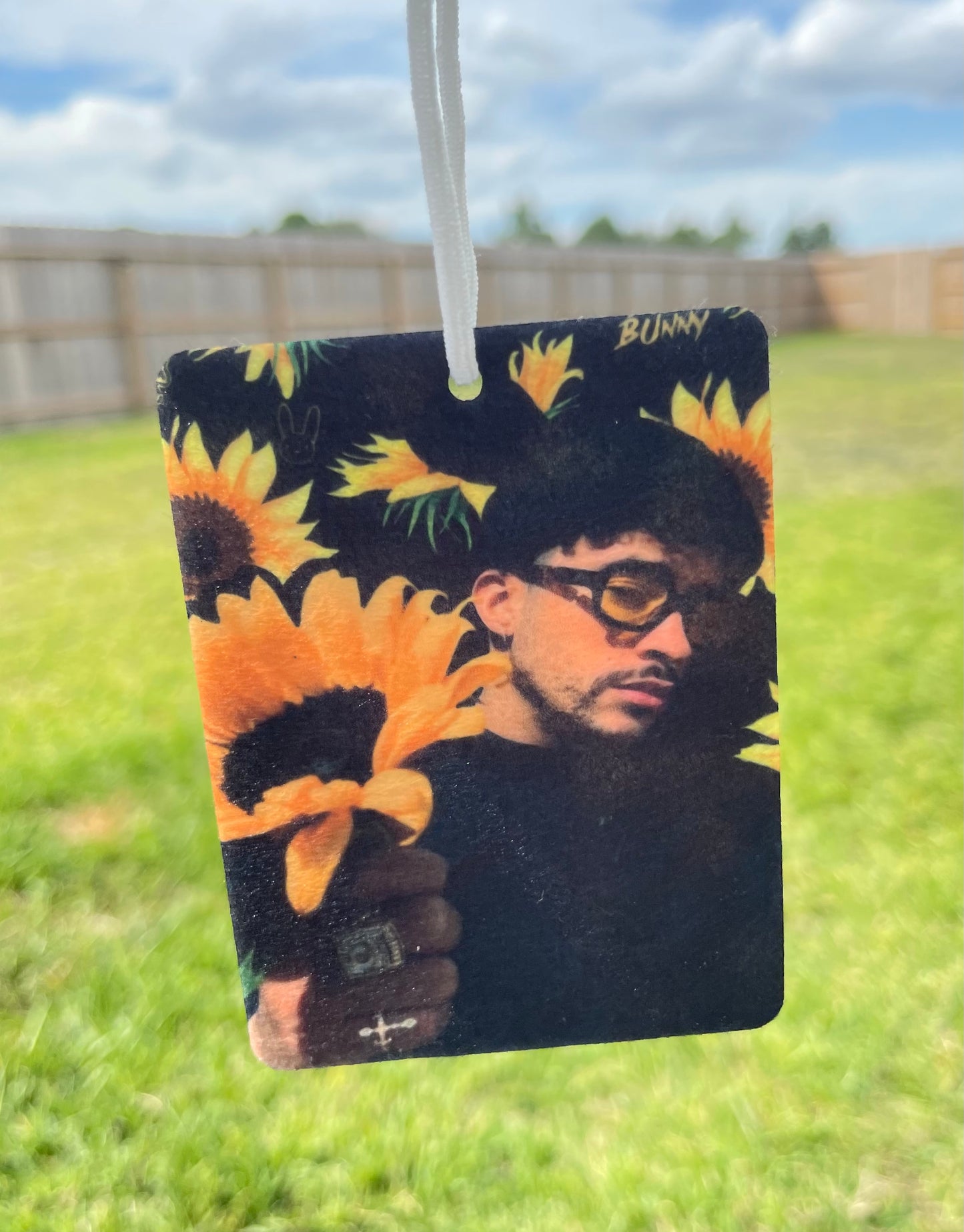 Bad Bunny Sunflowers Car Air Freshener