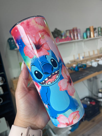 Stitch Floral Themed Tumbler