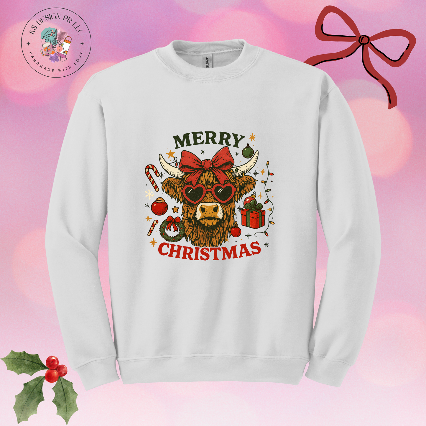 Cute Cow Christmas Custom Sweatshirt