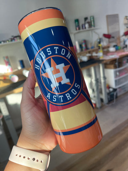 Houston Baseball Themed Tumbler
