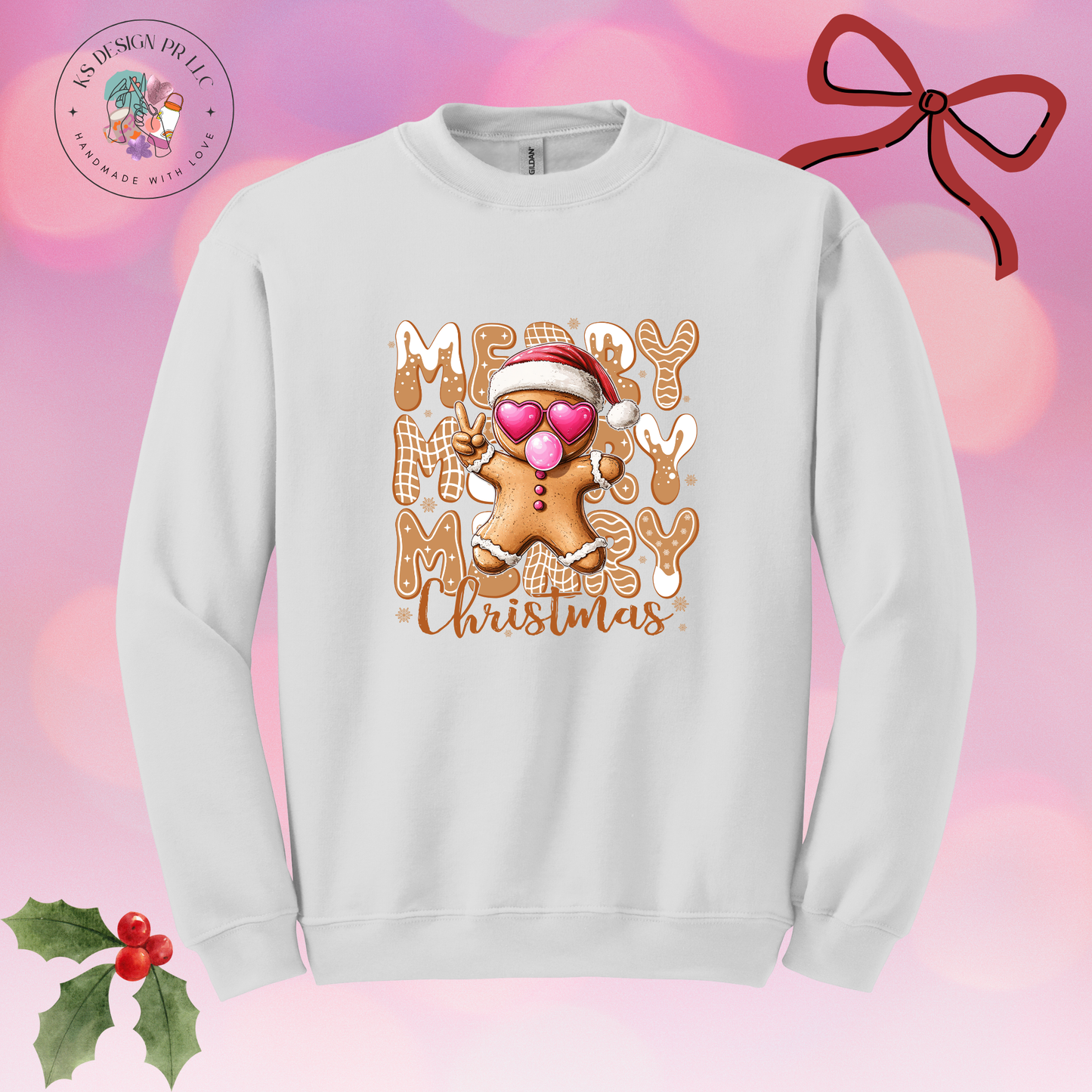 Cute Gingerbread Merry Christmas Custom Sweatshirt