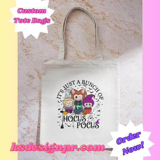 Hocus Pocus Labubu Halloween Custom Tote Bag