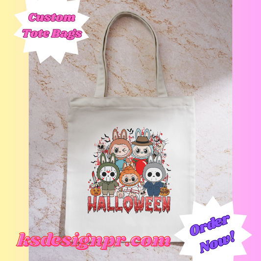 Halloween Labubu Spooky Halloween Custom Tote Bag