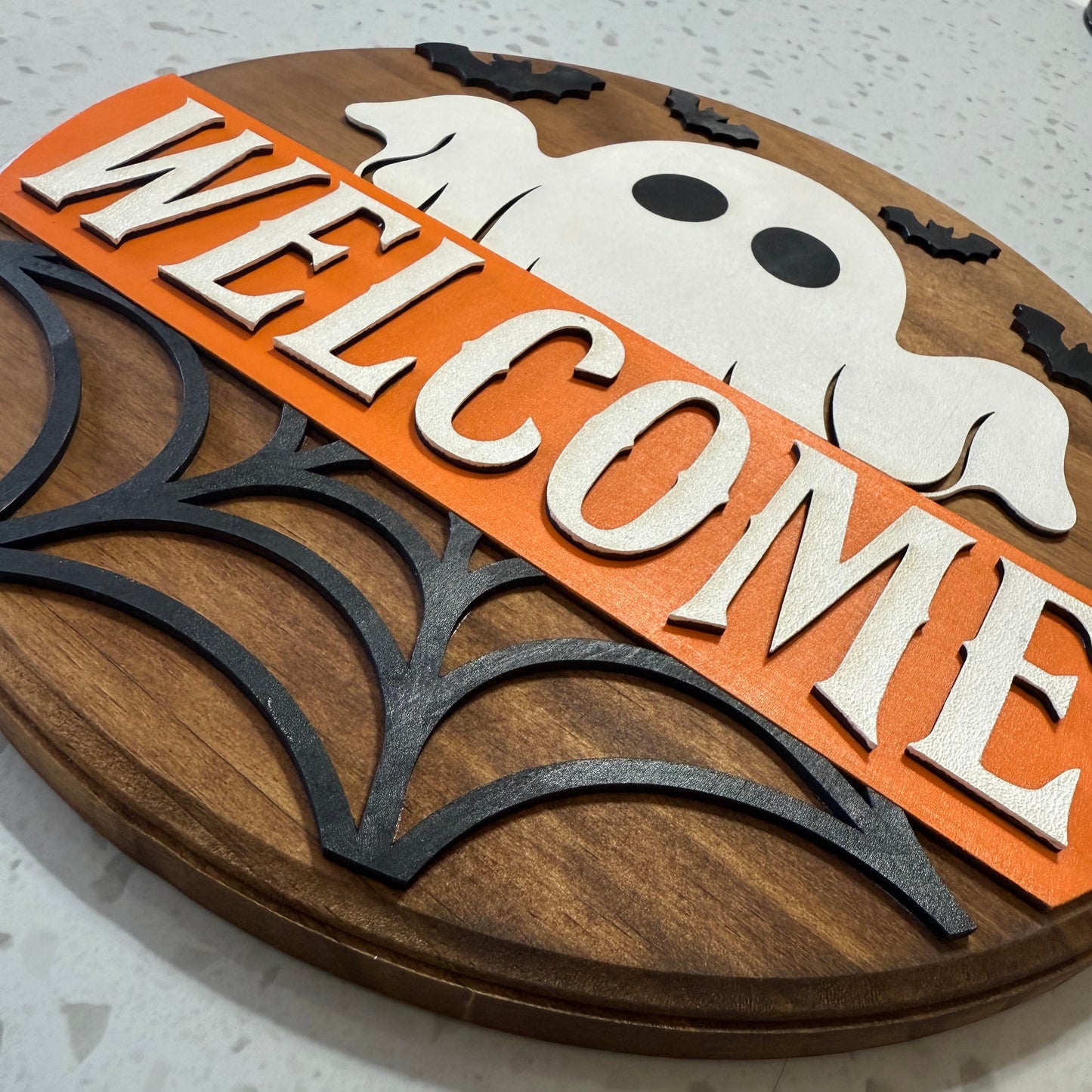 Halloween Wood Door Sign 14"