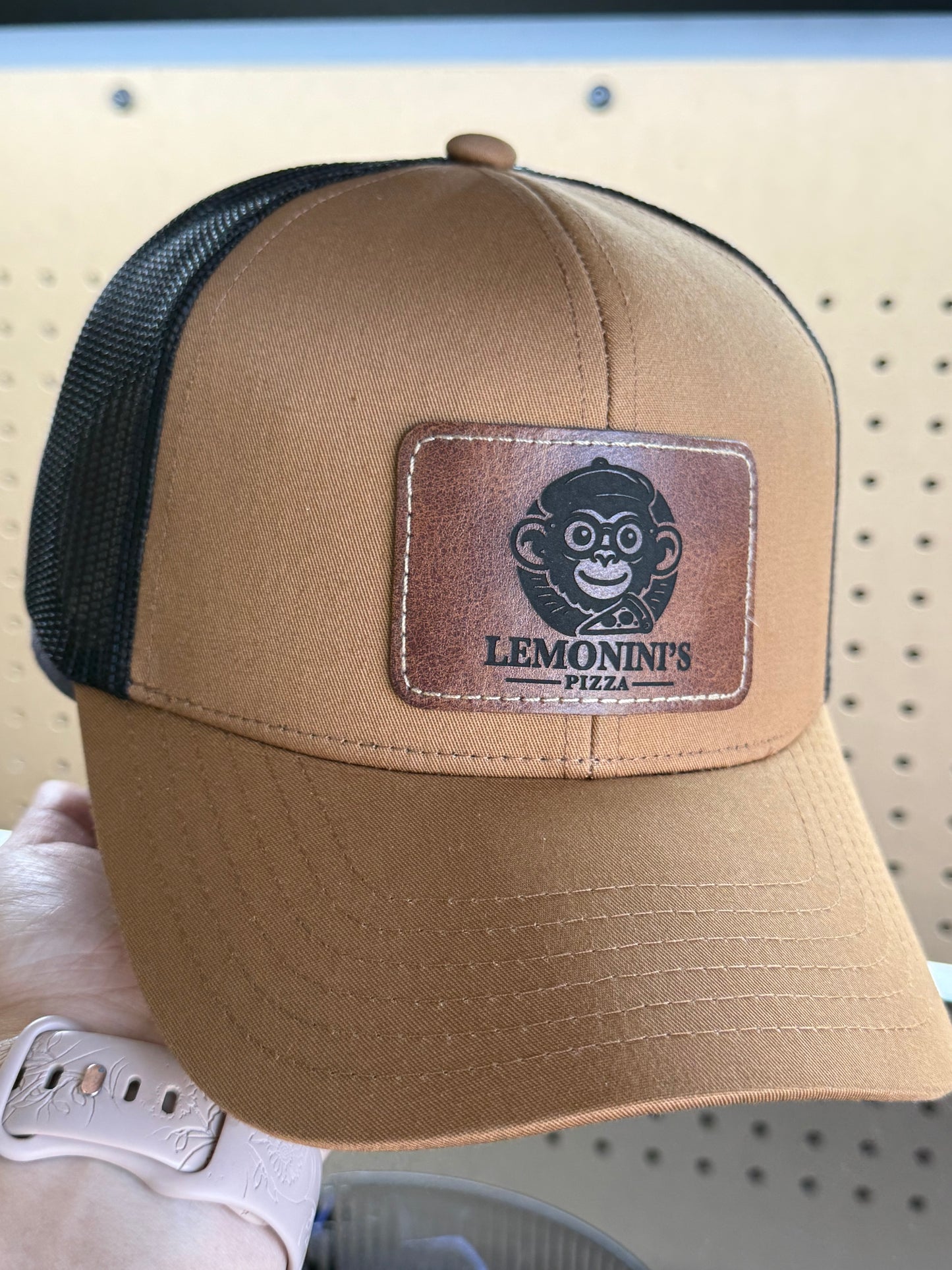 Custom Hat With Engraved Leather Patch