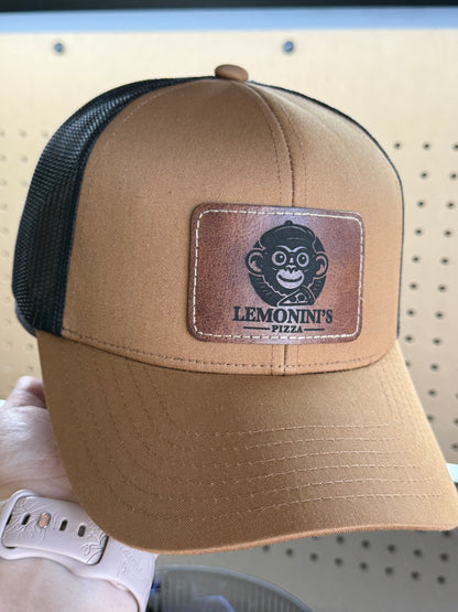 Custom Hat With Engraved Leather Patch