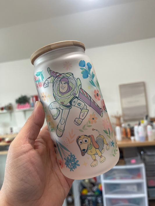 Toy Story Themed Glass Can