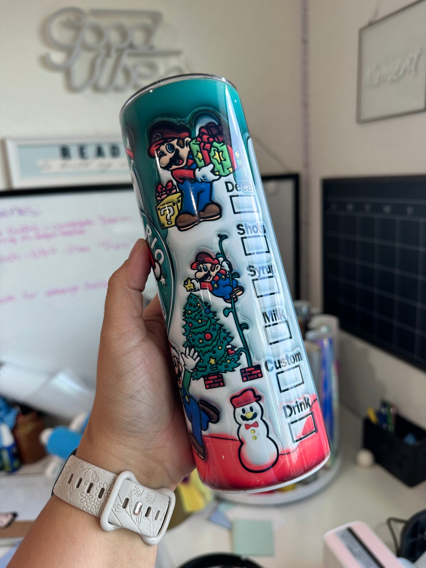 Super Mario Christmas Tumbler