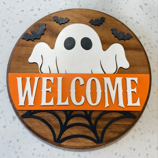 Halloween Wood Door Sign 14"