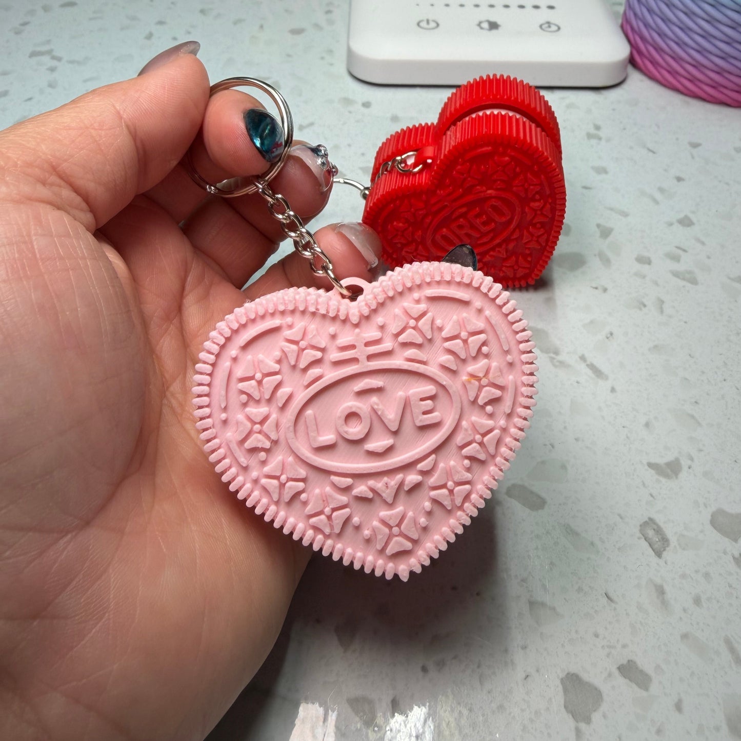 Cookie Heart Clickers Keychain