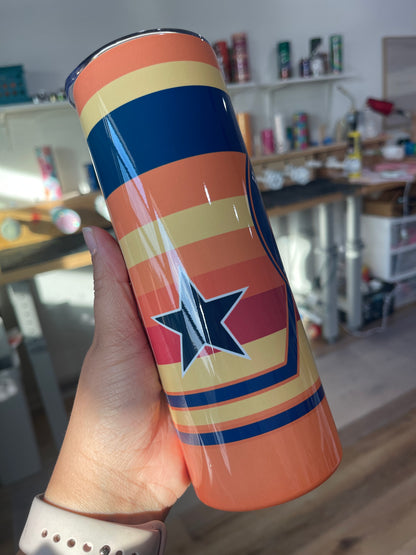 Houston Baseball Themed Tumbler