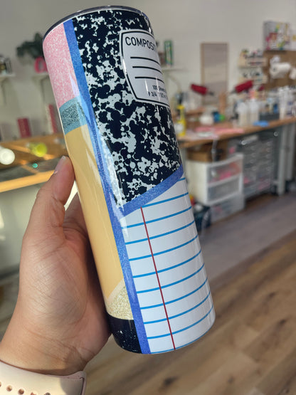 Pencil/Composition Book Tumbler