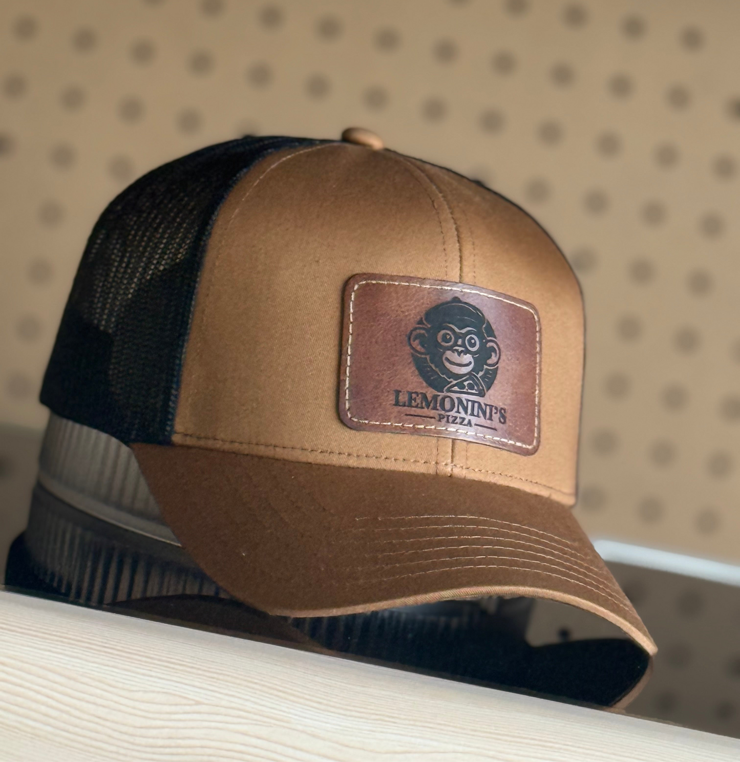 Custom Hat With Engraved Leather Patch