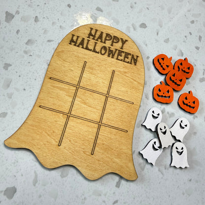 Halloween Wood Tic Tac Toe Custom Board For Gifts & Favors