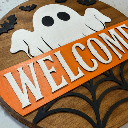Halloween Wood Door Sign 14"