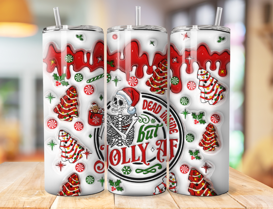 Dead Inside But Jolly AF Christmas Custom Tumbler