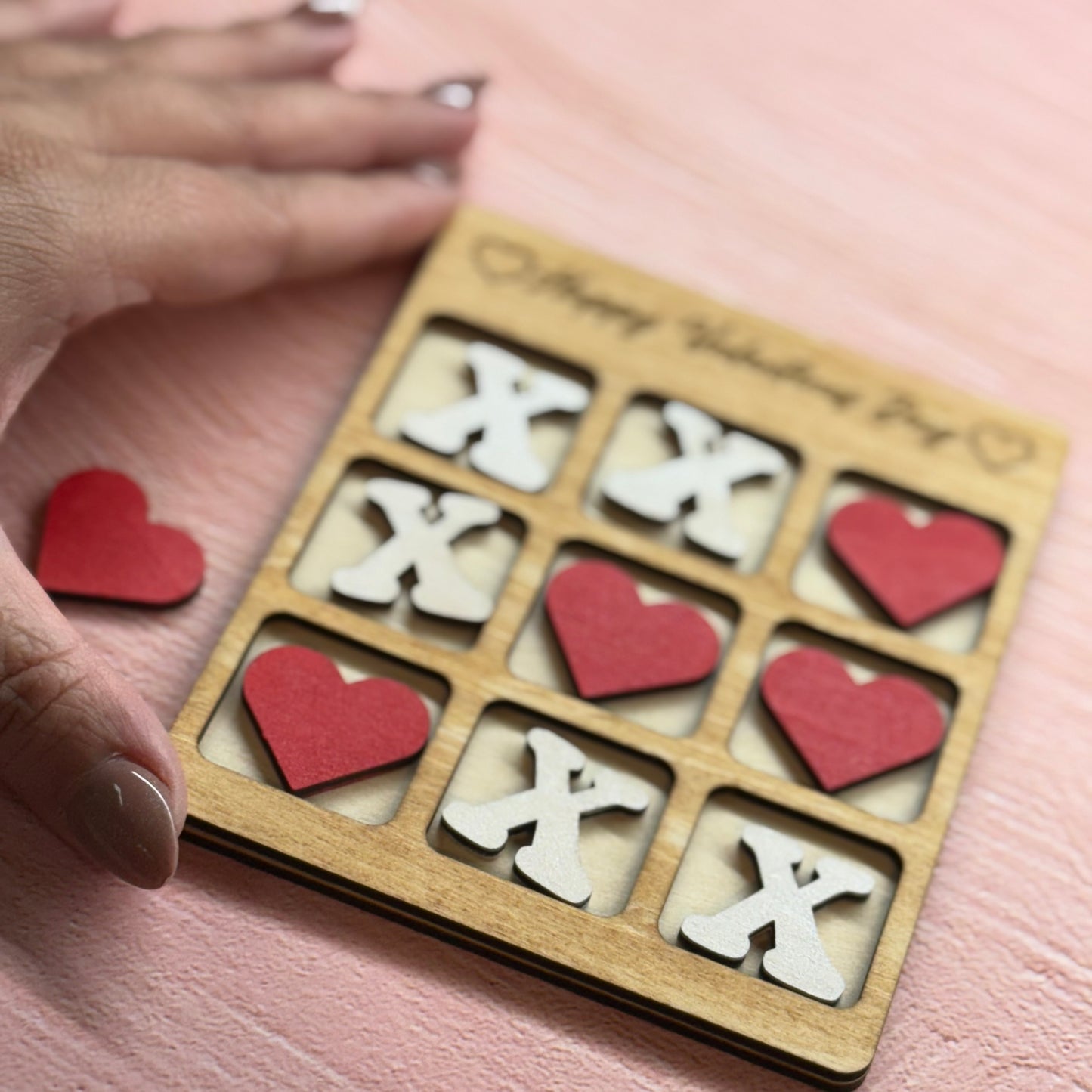 Wood Tic Tac Toe Valentines Custom Board For Gifts & Favors