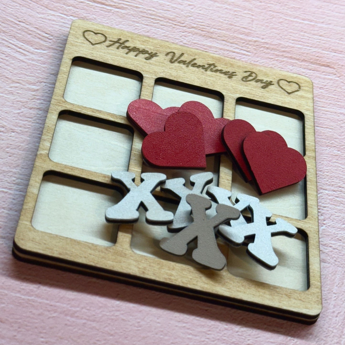 Wood Tic Tac Toe Valentines Custom Board For Gifts & Favors