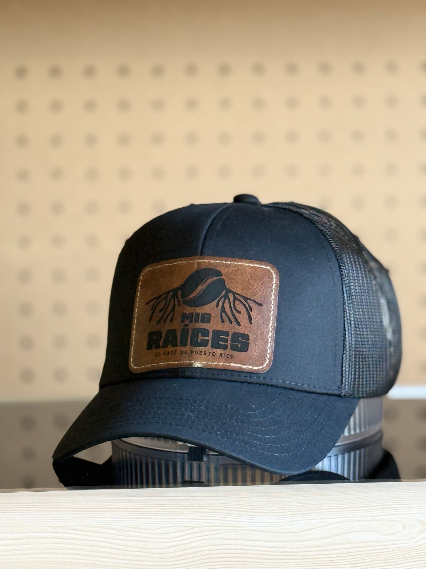 Custom Hat With Engraved Leather Patch