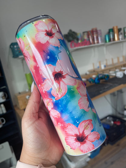Stitch Floral Themed Tumbler