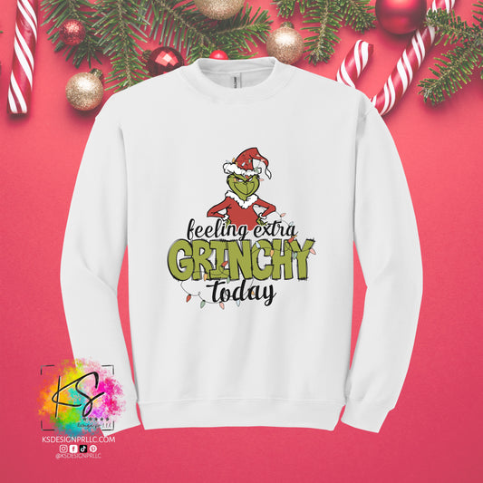 Feeling Extra Grinchy Today Christmas Custom Sweatshirt