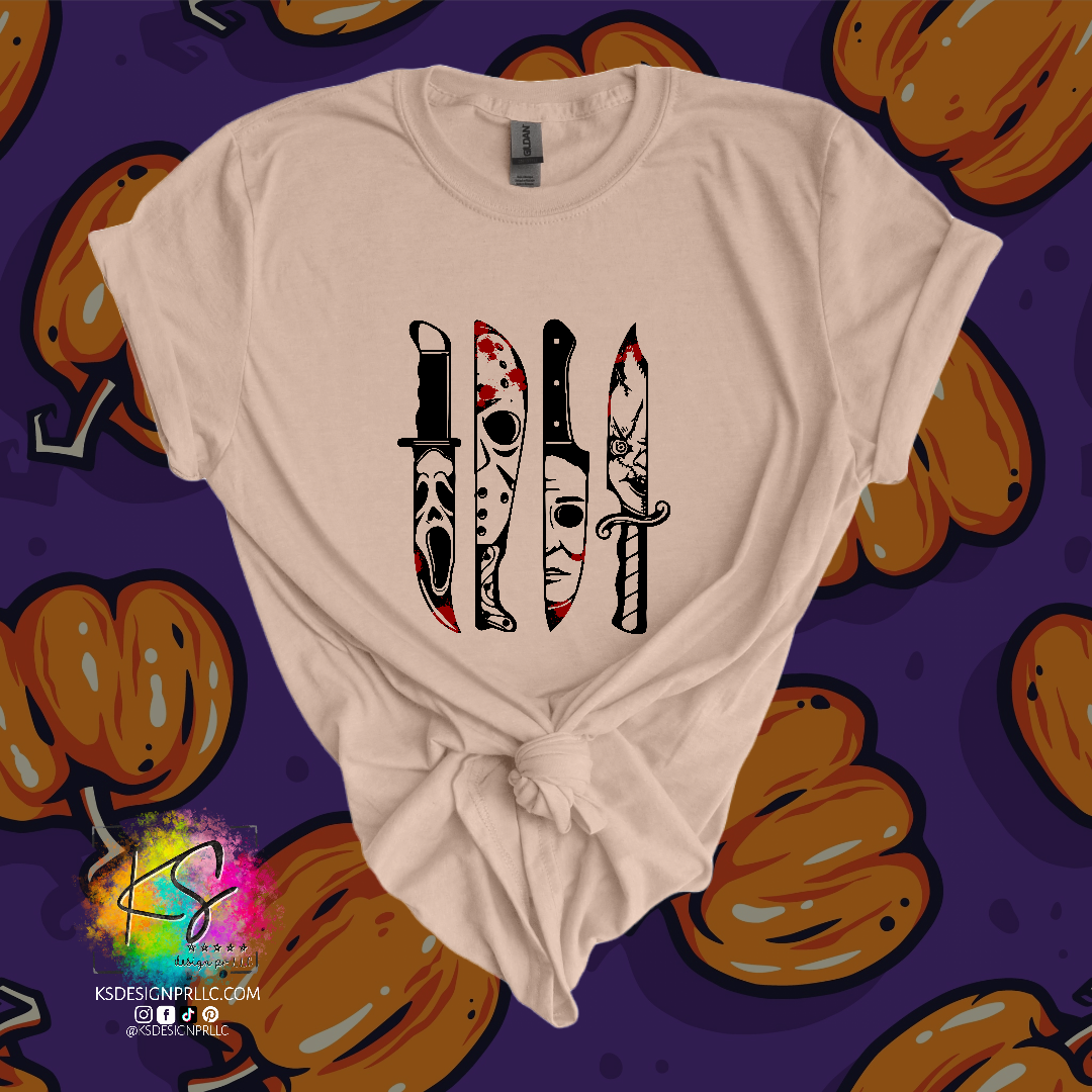Halloween Knives Themed Custom Shirt
