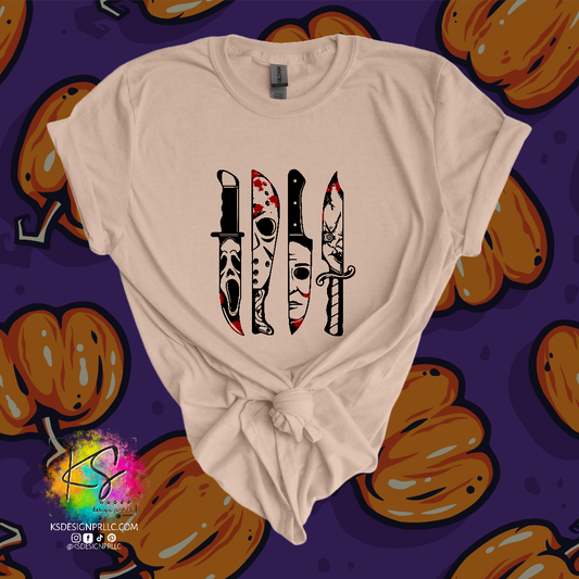 Halloween Knives Themed Custom Shirt