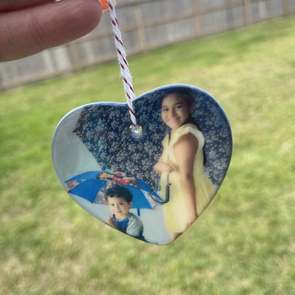 Photo Custom Ceramic Ornament (Heart)