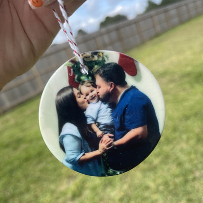Photo Custom Ceramic Ornament (Circle)