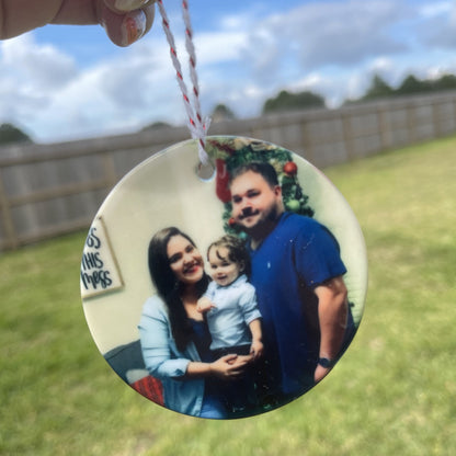 Photo Custom Ceramic Ornament (Circle)