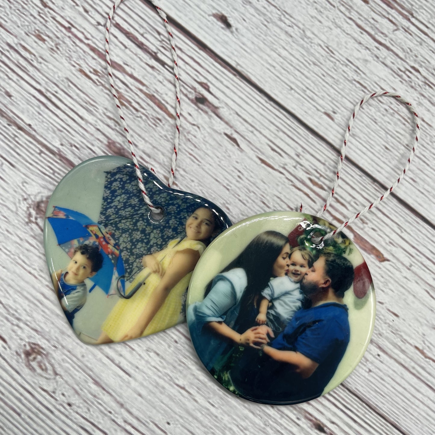 Photo Custom Ceramic Ornament (Heart)