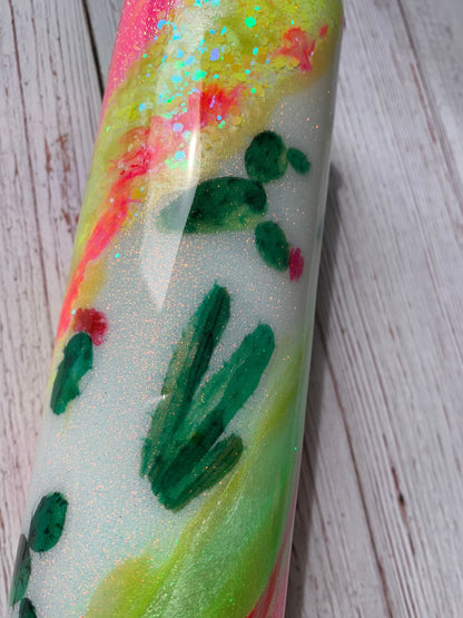 Cactus Tumbler, Glitter Custom Tumbler