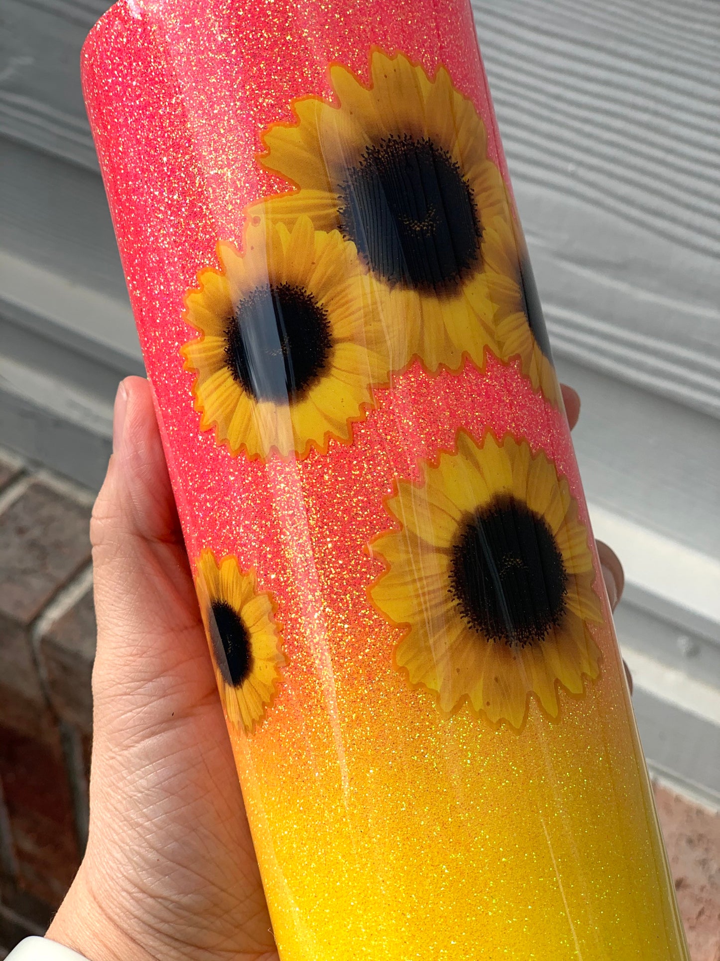 Sunflower Glitter Tumbler