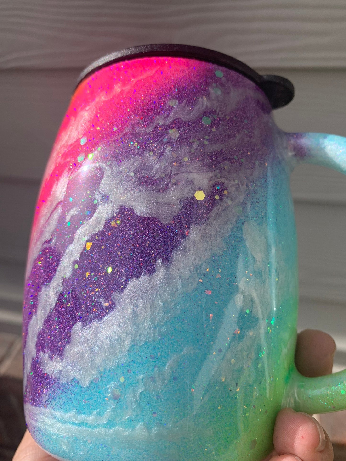 Rainbow Colorful Glitter Tumbler