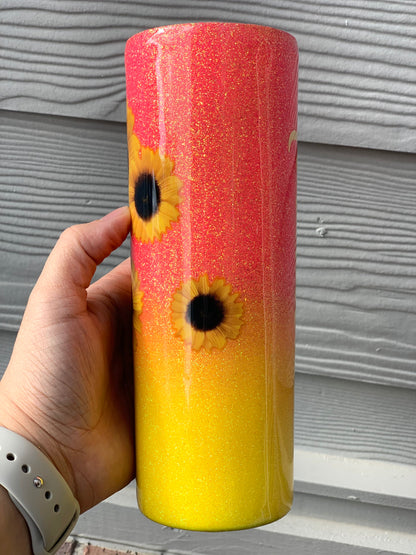 Sunflower Glitter Tumbler