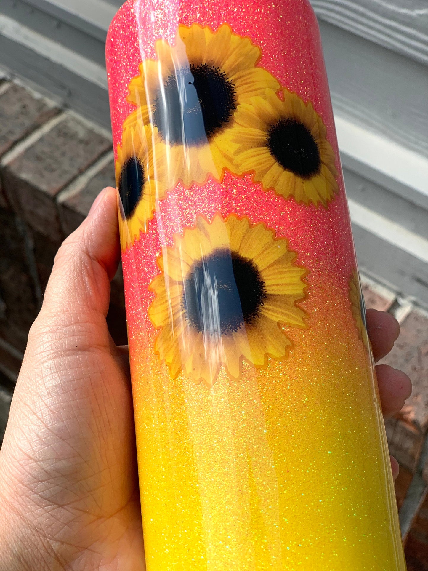 Sunflower Glitter Tumbler