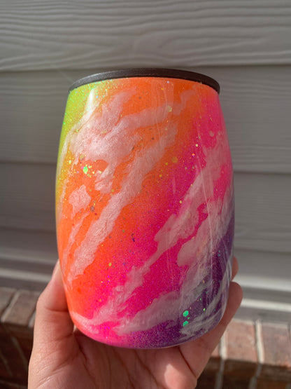 Rainbow Colorful Glitter Tumbler