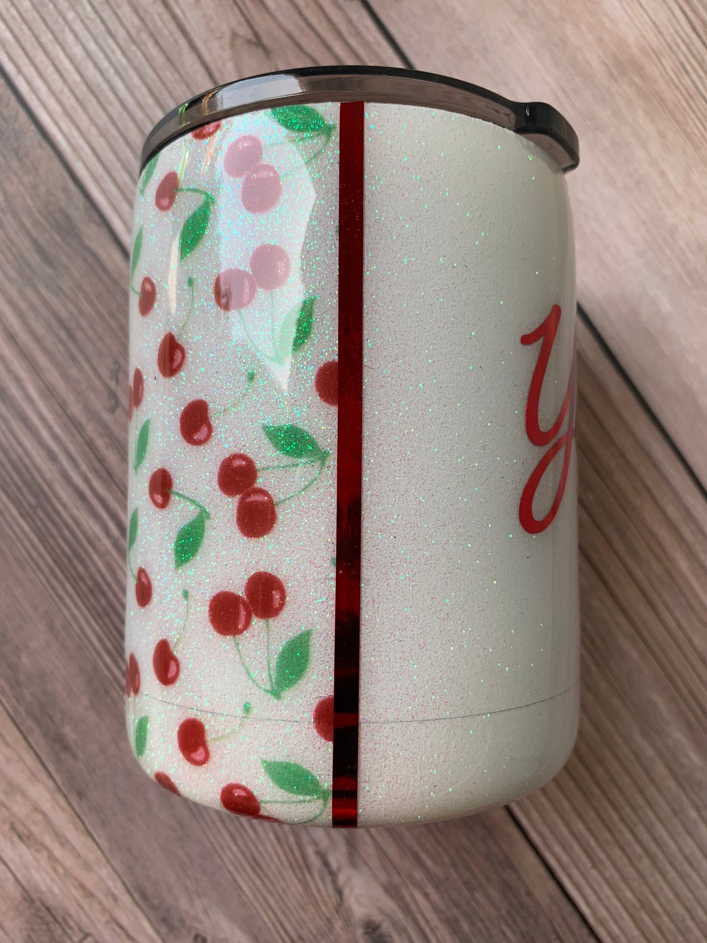 Cherry Glitter Tumbler