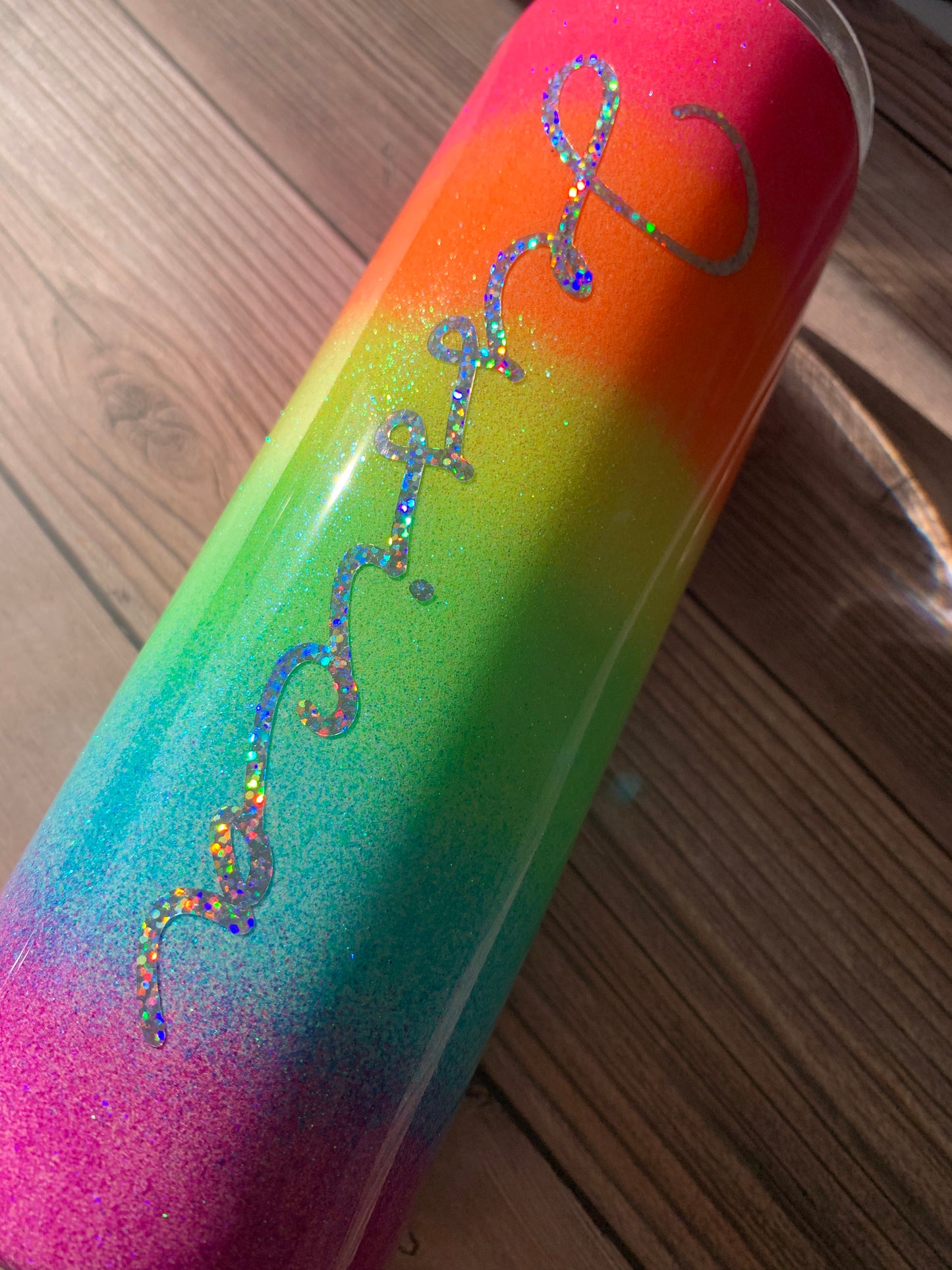 Rainbow Colorful Glitter Tumbler